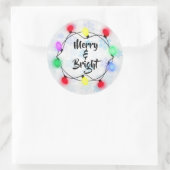 Schneeflocken "Merry & Bright" Weihnachten Runder Aufkleber (Tasche)