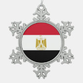 Schneeflocken mit ägyptischer Flagge Schneeflocken Zinn-Ornament (Vorderseite)