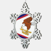 Schneeflocken mit amerikanischer Samoa-Flagge Zinn-Ornament (Rechts)