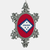 Schneeflocken mit Arkansas Flag Schneeflocken Zinn-Ornament (Links)