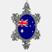 Schneeflocken mit australischer Flagge Schneeflocken Zinn-Ornament (Links)