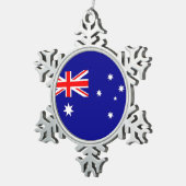 Schneeflocken mit australischer Flagge Schneeflocken Zinn-Ornament (Rechts)