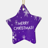 Schneeflocken mit blauem Hintergrund Keramikornament (Links)