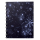 Schneeflocken mit blauem Hintergrund Notizblock (Vorderseite)