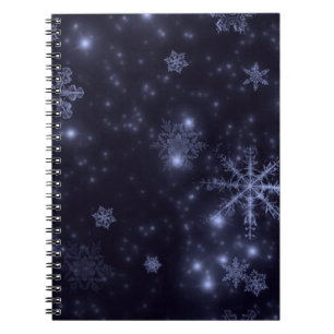 Schneeflocken mit blauem Hintergrund Notizblock