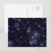 Schneeflocken mit blauem Hintergrund Postkarte (Vorne/Hinten)