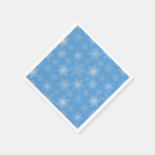 Schneeflocken mit blauem Hintergrund Serviette (Ecke)
