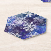 Schneeflocken mit blauem Hintergrund Untersetzer (angewinkelt)