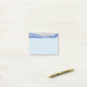 Schneeflocken mit blauem und grauem Hintergrund Post-it Klebezettel (Auf Schreibtisch)