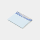 Schneeflocken mit blauem und grauem Hintergrund Post-it Klebezettel (angewinkelt)