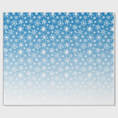 Schneeflocken mit blauer Steigung Geschenkpapier (Flach)