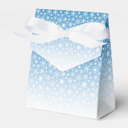 Schneeflocken mit blauer Steigung Geschenkschachtel (Vorderseite)