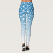 Schneeflocken mit blauer Steigung Leggings (Rückseite)