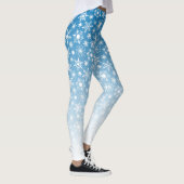 Schneeflocken mit blauer Steigung Leggings (Rechts)