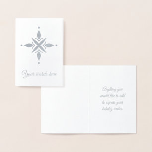 Schneeflocken mit Blütenblättern Folienkarte
