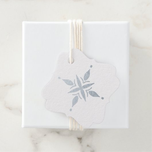 Schneeflocken mit Blütenblättern Geschenkanhänger (Mit Box)