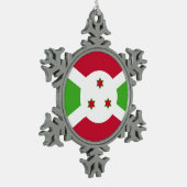 Schneeflocken mit Burundi-Flagge Schneeflocken Zinn-Ornament (Links)