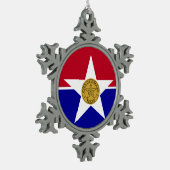 Schneeflocken mit Dallas Flag Zinn-Ornament (Links)