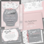 Schneeflocken mit dem Baby Pink Snowflake sein Mäd Einladung