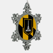 Schneeflocken mit der Baltimore Flagge Schneeflocken Zinn-Ornament (Links)