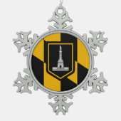 Schneeflocken mit der Baltimore Flagge Schneeflocken Zinn-Ornament (Vorderseite)