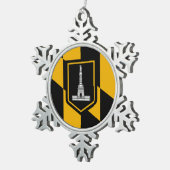Schneeflocken mit der Baltimore Flagge Zinn-Ornament (Rechts)