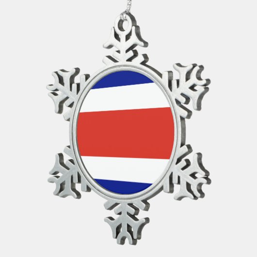 Schneeflocken mit der Fahne Costa Ricas Schneeflocken Zinn-Ornament (Rechts)