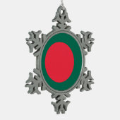 Schneeflocken mit der Flagge Bangladeschs Zinn-Ornament (Links)
