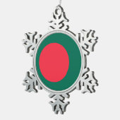 Schneeflocken mit der Flagge Bangladeschs Zinn-Ornament (Rechts)