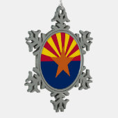 Schneeflocken mit der Flagge von Arizona Zinn-Ornament (Links)