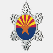 Schneeflocken mit der Flagge von Arizona Zinn-Ornament (Rechts)