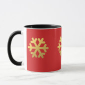 Schneeflocken mit Goldfolie auf Rot Tasse (Links)