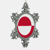 Schneeflocken mit grönländischer Flagge Schneeflocken Zinn-Ornament (Links)