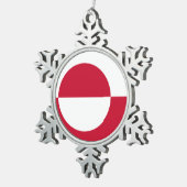 Schneeflocken mit grönländischer Flagge Schneeflocken Zinn-Ornament (Rechts)