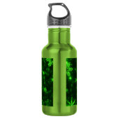 Schneeflocken mit grünem Hintergrund Edelstahlflasche (Rückseite)