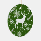 Schneeflocken mit grüner Keramik Ornament (Rechts)