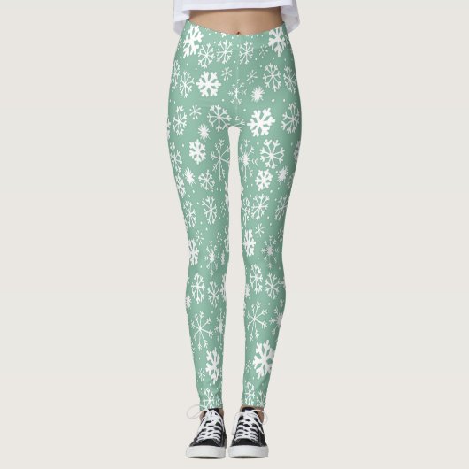 Schneeflocken mit Handzeichen und grünem Sherbert Leggings (Vorderseite)