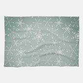 Schneeflocken mit hellgrünem Hintergrund Küchentuch (Horizontal)