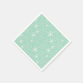 Schneeflocken mit hellgrünem Hintergrund Serviette (Ecke)