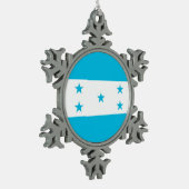 Schneeflocken mit Honduras-Flagge Zinn-Ornament (Links)