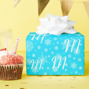 Schneeflocken mit individueller Monografie für Ihr Geschenkpapier