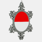 Schneeflocken mit indonesischer Flagge Zinn-Ornament (Links)