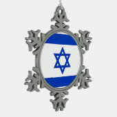 Schneeflocken mit israelischer Flagge Schneeflocken Zinn-Ornament (Links)