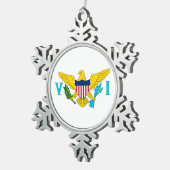 Schneeflocken mit Jungfrau Islands Flag Schneeflocken Zinn-Ornament (Rechts)