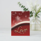 Schneeflocken mit Liebe Postkarte (Stehend Vorderseite)