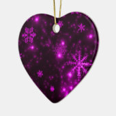 Schneeflocken mit Lila Hintergrund Keramikornament (Links)