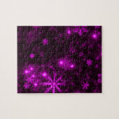 Schneeflocken mit Lila Hintergrund Puzzle (Horizontal)