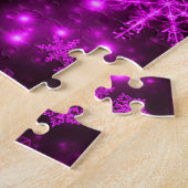 Schneeflocken mit Lila Hintergrund Puzzle (Seite)