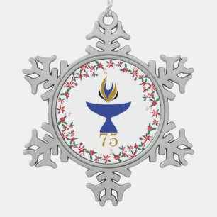 Schneeflocken mit Logos Zinn-Ornament