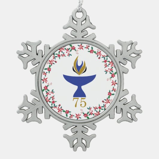 Schneeflocken mit Logos Zinn-Ornament (Vorderseite)